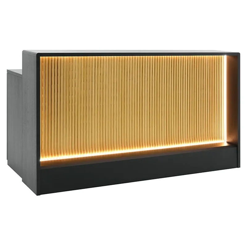 Home bar counter with gold leaf fluted front