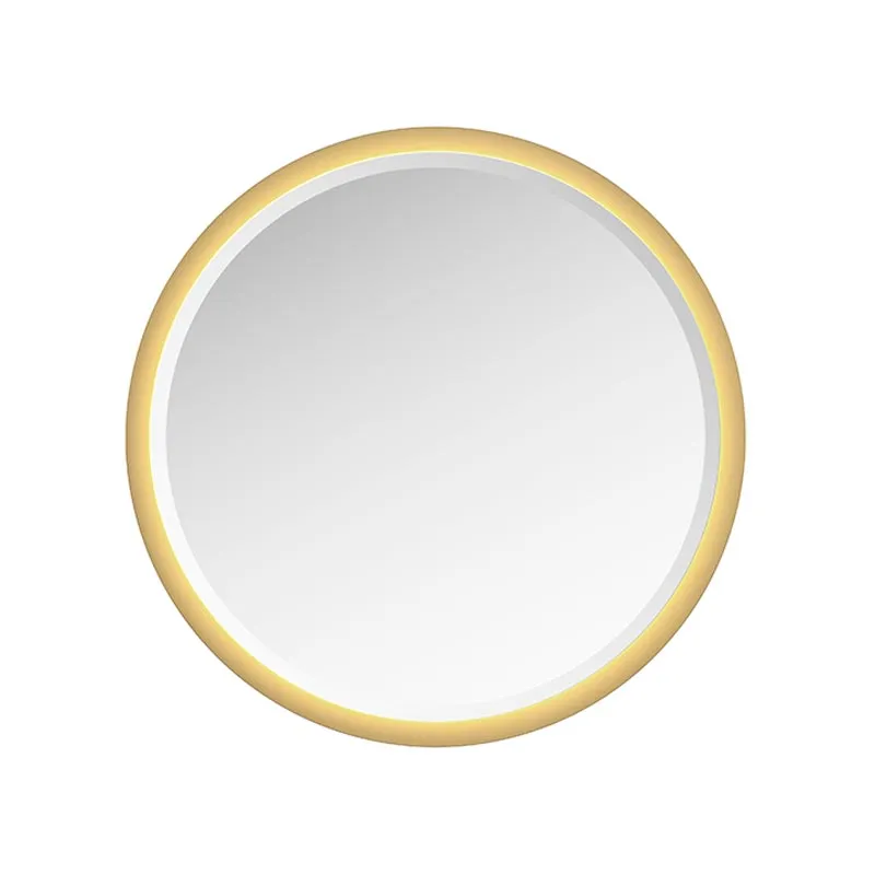 Large round back lighted mirror