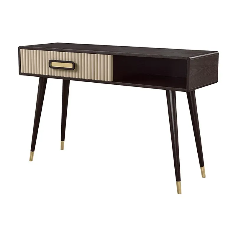 Elegant console table in ash wood with one drawer