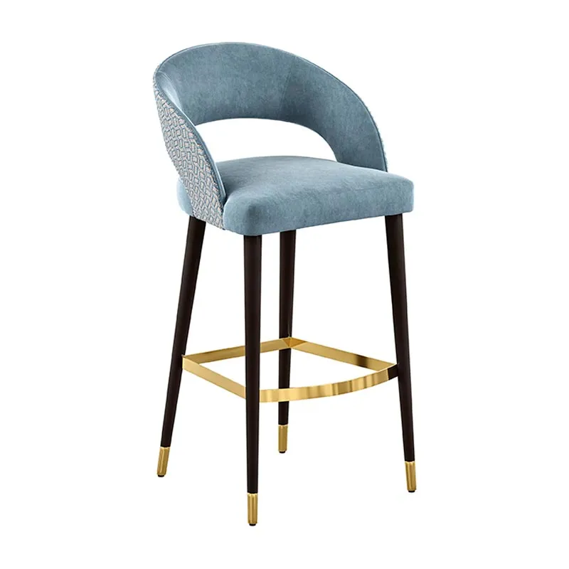 Giulia bar stool with gold plated metal inserts and padded seat